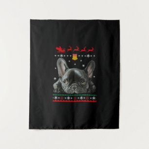 French Bulldog   Merry Christmas With Frenchie Tapestry