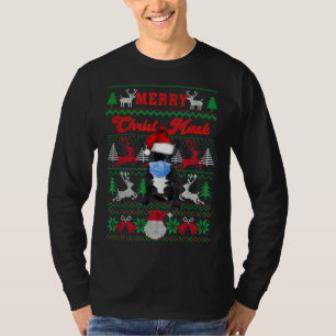 French Bulldog Merry Christmask Ugly Christmas Swe T-Shirt