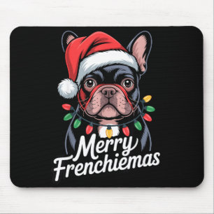 French Bulldog Merry Frenchiemas Santa Hat Christm Mouse Mat