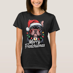 French Bulldog Merry Frenchiemas Santa Hat Christm T-Shirt