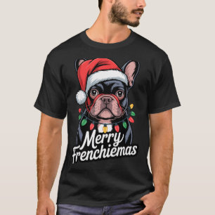 French Bulldog Merry Frenchiemas Santa Hat Christm T-Shirt