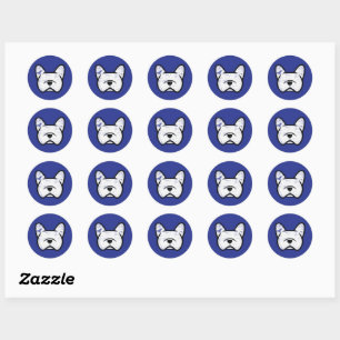 French Bulldog mini Classic Round Sticker