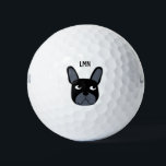 French Bulldog Monogram Golf Balls<br><div class="desc">A fun little Black French Bulldog or Frenchie.  Great for golfing dog lovers.  Original art by Nic Squirrell.  Change the monogram initials to personalise.</div>