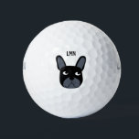 French Bulldog Monogram Golf Balls<br><div class="desc">A fun little Black French Bulldog or Frenchie.  Great for golfing dog lovers.  Original art by Nic Squirrell.  Change the monogram initials to personalise.</div>