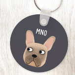 French Bulldog Monogram Key Ring<br><div class="desc">A fun little Fawn French Bulldog or Frenchie.  Great for dog lovers.  Original art by Nic Squirrell.  Change or remove the monogram initials to personalise.</div>