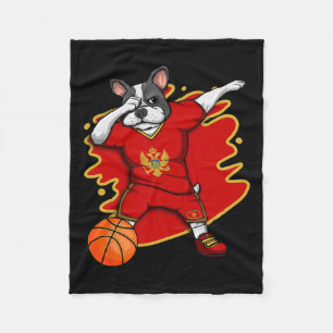 French Bulldog Montenegro Basketball Fan Jersey  Fleece Blanket