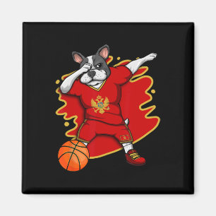 French Bulldog Montenegro Basketball Fan Jersey Magnet