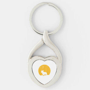 French Bulldog Moon Halloween Gift For Dog Lover Key Ring