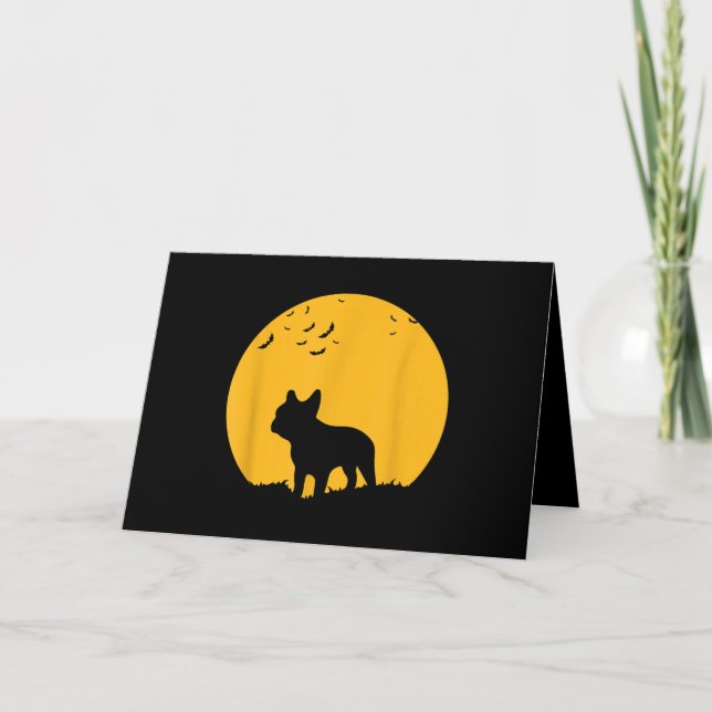 French Bulldog Moon  Halloween Inspired Design Card (Front)