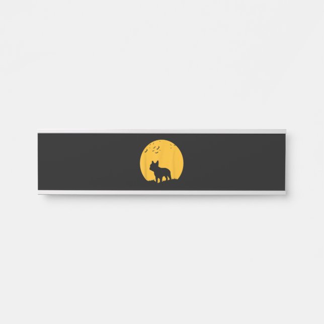 french bulldog moon  halloween inspired design door sign (Front)