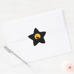 French Bulldog Moon  Halloween Inspired Design Star Sticker