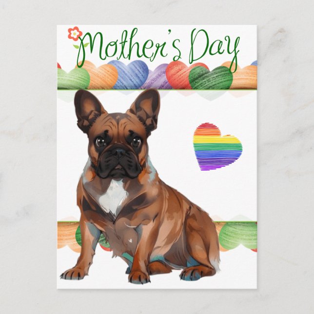 French Bulldog Mother's Day French Bulldog Postcard (Front)