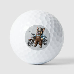 French Bulldog Motorcycle French Bulldog Golf Balls