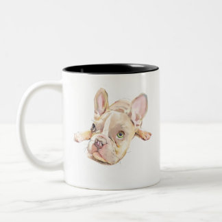French Bulldog Mug, Dog Mom Gift, Cute Ceramic Two-Tone Coffee Mug