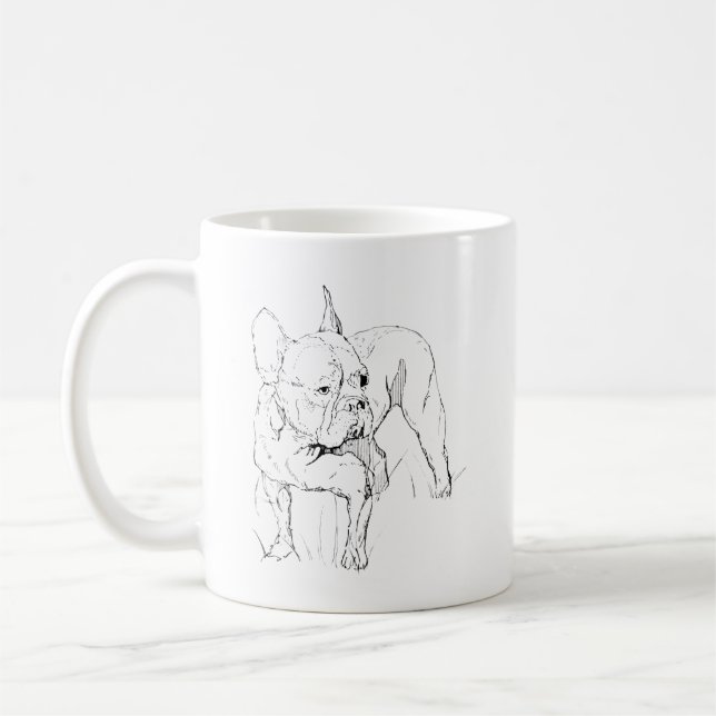French Bulldog Mug – Hand Drawn Dog Illustration (Left)