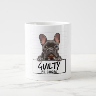 French Bulldog Mugshot Guilty Dog Large Coffee Mug