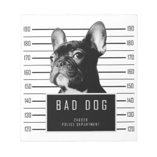 French Bulldog Mugshot Shirt Notepad