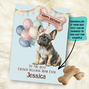 French BullDog Mum/Dad Birthday  Card