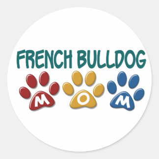 FRENCH BULLDOG Mum Paw Print 1 Classic Round Sticker
