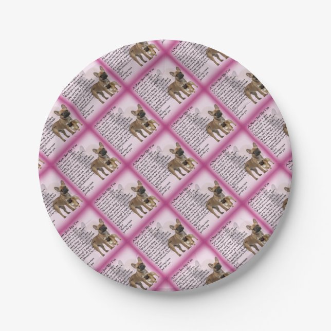 French Bulldog  Mum Poem Paper Plate (Front)
