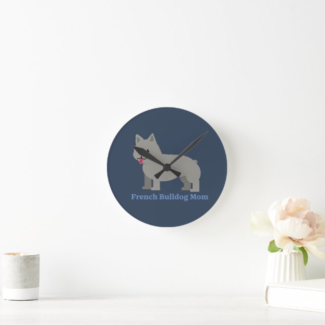 French Bulldog Mum Round Clock (Home)