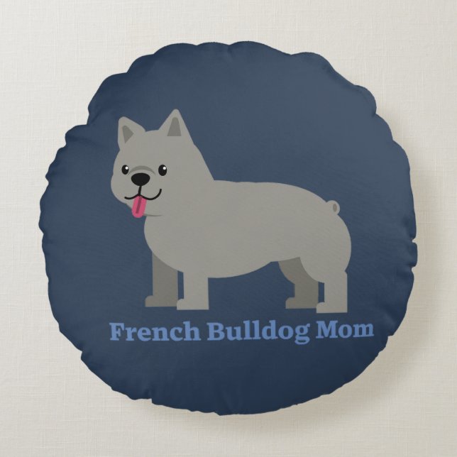 French Bulldog Mum Round Cushion (Front)