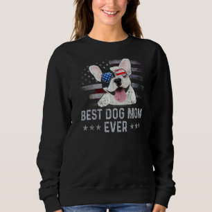 French Bulldog Mum Vintage American Flag Patriotic Sweatshirt