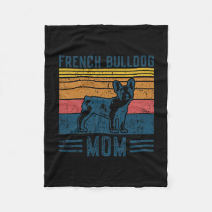 French Bulldog Mum - Vintage French Bulldog Mum  Fleece Blanket