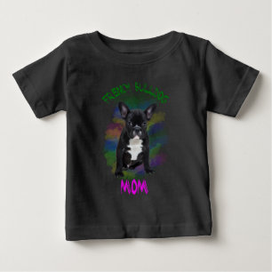 French Bulldog Mum Water Colour Oil Painting Art Baby T-Shirt