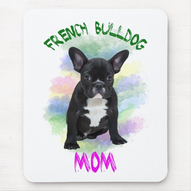 French Bulldog Mum Water Colour Oil Painting Art Mouse Mat (Front)
