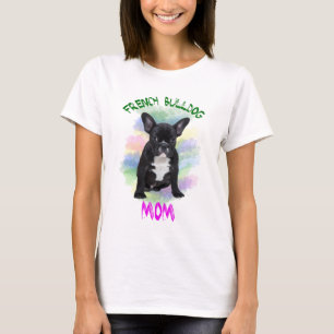 French Bulldog Mum Water Colour Oil Painting Art T-Shirt