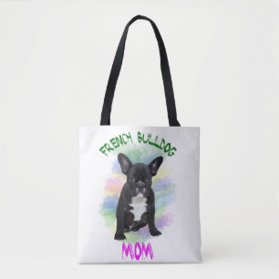 French Bulldog Mum Water Colour Oil Painting Art Tote Bag