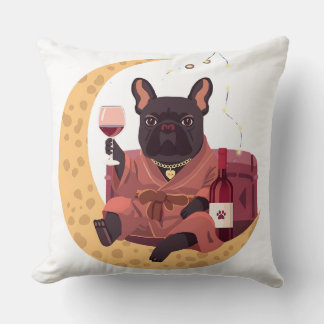 French Bulldog Mum Wine Night Cushion