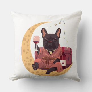 French Bulldog Mum Wine Night Cushion
