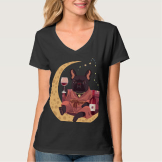 French Bulldog Mum Wine Night T-Shirt