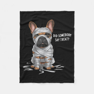 French Bulldog Mummy Halloween Dog Fleece Blanket