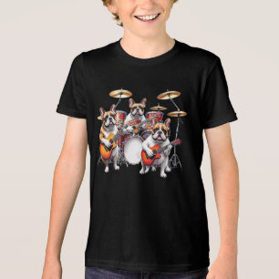 French Bulldog Musikband Französische Bulldoggen Tri-Blend Shirt