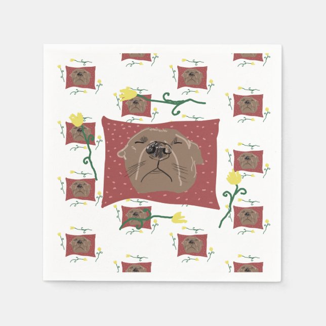 French Bulldog Napkin (Front)