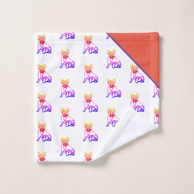 French Bulldog Neon French Bulldog Wash Cloth (Wash Cloth)