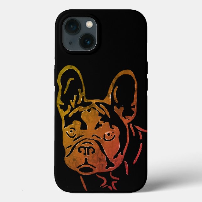 French Bulldog Neon Heart French Bulldog Case-Mate iPhone Case (Back)
