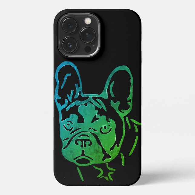 French Bulldog Neon Heart French Bulldog iPhone Case (Back)