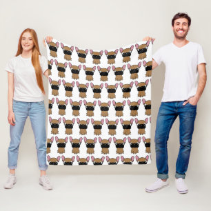 french bulldog new cartoon kawaii fawn fleece blanket