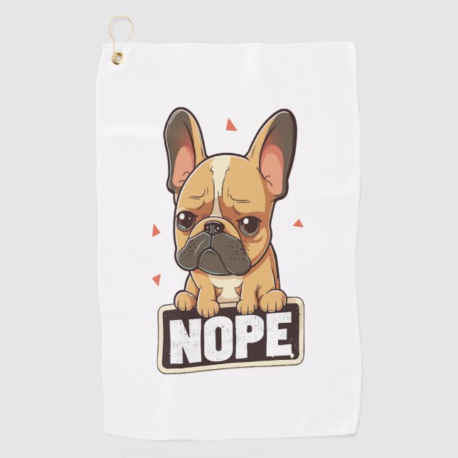 French Bulldog Nope Golf Towel (Front)