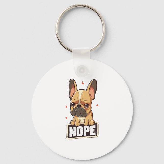 French Bulldog Nope Key Ring (Front)
