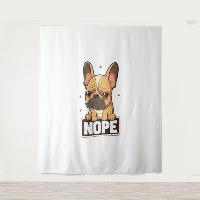 French Bulldog Nope Tapestry (Front)