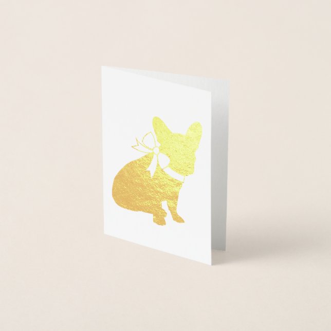 French Bulldog Note Cards with Gold Foil Blank (Front)