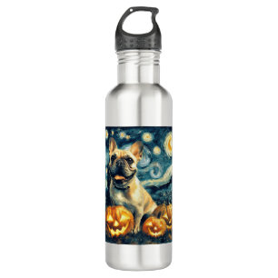 French Bulldog of van gogh starry night halloween  710 Ml Water Bottle