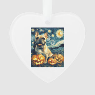 French Bulldog of van gogh starry night halloween Ornament