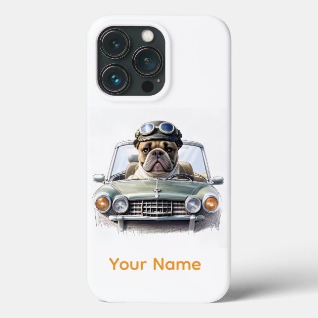 French Bulldog Oldtimer Bulldog Father's Day Case-Mate iPhone Case (Back)