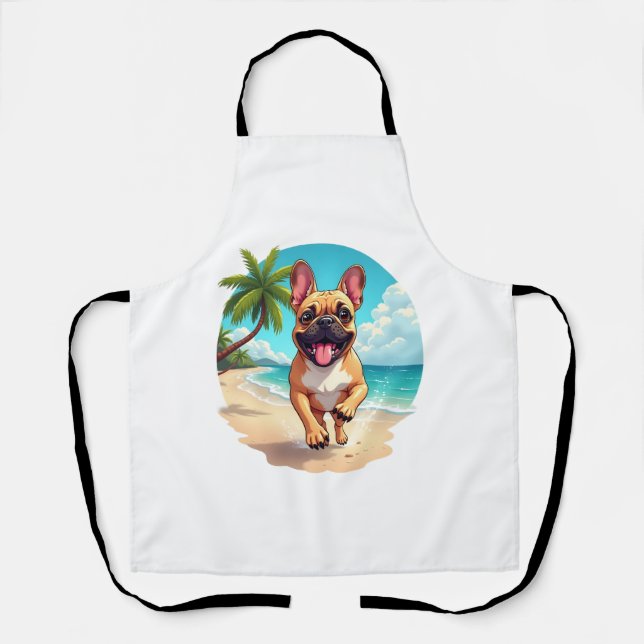 French Bulldog on a Beach Apron (Front)